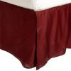 Superior Combed Cotton, 300 Thread Count Pleated Bed Skirt, Twin, Ivory(Burgundy)