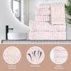 Superior Cotton 8-Piece Towel Set, Quick Dry, Bathroom Essentials, Shower, Spa, Luxury Plush Soft Absorbent Towels, Includes 2 Bath, 2 Hand, 4 Washcloth/Face Towels, Jasper Collection, Platinum(Gold)