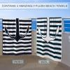 Superior Cotton Beach Towels, Towel Set for Kids, Pool, Swimming, Adults, Oversized, Absorbent, Fast Drying, Bathroom Basics, Nautical, Yacht Club Collection, 34″ x 64″, Navy Blue/White, 2 Piece(Yacht – Navy Blue/White)
