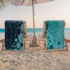 Superior Cotton Beach Towels, Towel Set for Kids, Pool, Swimming, Adults, Oversized, Absorbent, Fast Drying, Bathroom Basics, Nautical, Yacht Club Collection, 34″ x 64″, Navy Blue/White, 2 Piece(Dolphin – Teal)