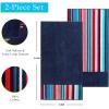 Superior Cotton Beach Towels, Towel Set for Kids, Pool, Swimming, Adults, Oversized, Absorbent, Fast Drying, Bathroom Basics, Nautical, Yacht Club Collection, 34″ x 64″, Navy Blue/White, 2 Piece(Nautical – Navy Blue/Red)
