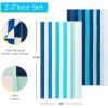 Superior Cotton Beach Towels, Towel Set for Kids, Pool, Swimming, Adults, Oversized, Absorbent, Fast Drying, Bathroom Basics, Nautical, Yacht Club Collection, 34″ x 64″, Navy Blue/White, 2 Piece(Blue)
