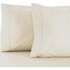 Superior Cotton Blend 600 Thread Count Pillowcases, Cotton Rich Pillow Case 2 Pack, Solid Pillow Covers, Everyday Comfort Basics, Bedding Essentials, Bed Accents, Set of 2, Standard Size, White(Ivory)
