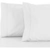 Superior Cotton Blend 600 Thread Count Pillowcases, Cotton Rich Pillow Case 2 Pack, Solid Pillow Covers, Everyday Comfort Basics, Bedding Essentials, Bed Accents, Set of 2, Standard Size, White(White)
