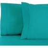 Superior Cotton Blend 600 Thread Count Pillowcases, Cotton Rich Pillow Case 2 Pack, Solid Pillow Covers, Everyday Comfort Basics, Bedding Essentials, Bed Accents, Set of 2, Standard Size, White(Teal)