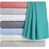 Superior Cotton Blend 600 Thread Count Pillowcases, Cotton Rich Pillow Case 2 Pack, Solid Pillow Covers, Everyday Comfort Basics, Bedding Essentials, Bed Accents, Set of 2, Standard Size, White(Teal)