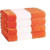Superior Cotton Cabana Striped Beach Towels, Colorful Towels for Adult, Kid, Pool, Swimming, Sand, Travel, Large Oversized, Absorbent, Fast Drying, Bath Basics, Cabana Collection, 1 Piece, Orange(Orange)