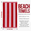 Superior Cotton Cabana Striped Beach Towels, Colorful Towels for Adult, Kid, Pool, Swimming, Sand, Travel, Large Oversized, Absorbent, Fast Drying, Bath Basics, Cabana Collection, 1 Piece, Orange(Red)