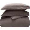 Superior Cotton Flannel Duvet Cover Set, Brushed Cotton Bedding, Cozy Comfort, Soft, 3-Piece Set Includes 1 Duvet Cover with Button Closure, 2 Pillow Shams, Solid Design, Full/Queen, White(Charcoal)