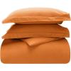 Superior Cotton Flannel Duvet Cover Set, Brushed Cotton Bedding, Cozy Comfort, Soft, 3-Piece Set Includes 1 Duvet Cover with Button Closure, 2 Pillow Shams, Solid Design, Full/Queen, White(Pumpkin)
