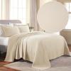 Superior Cotton Fleur De Lis Bedspread Set, Warm Blankets, All-Season Bedding, Bedroom Decor, Decorative Boho Medallion Coverlet, Includes 1 Bedspread, 2 Pillow Shams, Full, Peach(Ivory 03)