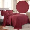 Superior Cotton Fleur De Lis Bedspread Set, Warm Blankets, All-Season Bedding, Bedroom Decor, Decorative Boho Medallion Coverlet, Includes 1 Bedspread, 2 Pillow Shams, Full, Peach(Garnet)