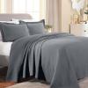 Superior Cotton Fleur De Lis Bedspread Set, Warm Blankets, All-Season Bedding, Bedroom Decor, Decorative Boho Medallion Coverlet, Includes 1 Bedspread, 2 Pillow Shams, Full, Peach(Grey 03)