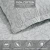 Superior Cotton Fleur De Lis Bedspread Set, Warm Blankets, All-Season Bedding, Bedroom Decor, Decorative Boho Medallion Coverlet, Includes 1 Bedspread, 2 Pillow Shams, Full, Peach(Grey)