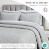 Superior Cotton Fleur De Lis Bedspread Set, Warm Blankets, All-Season Bedding, Bedroom Decor, Decorative Boho Medallion Coverlet, Includes 1 Bedspread, 2 Pillow Shams, Full, Peach(Grey)