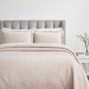 Superior Cotton Fleur De Lis Bedspread Set, Warm Blankets, All-Season Bedding, Bedroom Decor, Decorative Boho Medallion Coverlet, Includes 1 Bedspread, 2 Pillow Shams, Full, Peach(Blush)