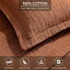 Superior Cotton Fleur De Lis Bedspread Set, Warm Blankets, All-Season Bedding, Bedroom Decor, Decorative Boho Medallion Coverlet, Includes 1 Bedspread, 2 Pillow Shams, Full, Peach(Burnt Orange)