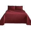 Superior Cotton Fleur De Lis Bedspread Set, Warm Blankets, All-Season Bedding, Bedroom Decor, Decorative Boho Medallion Coverlet, Includes 1 Bedspread, 2 Pillow Shams, Full, Peach(Garnet)