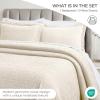 Superior Cotton Fleur De Lis Bedspread Set, Warm Blankets, All-Season Bedding, Bedroom Decor, Decorative Boho Medallion Coverlet, Includes 1 Bedspread, 2 Pillow Shams, Full, Peach(Ivory 01)