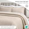 Superior Cotton Fleur De Lis Bedspread Set, Warm Blankets, All-Season Bedding, Bedroom Decor, Decorative Boho Medallion Coverlet, Includes 1 Bedspread, 2 Pillow Shams, Full, Peach(Beige 01)