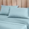 Superior Cotton-Blend 2-Piece Solid Pillowcases – Standard, Ivory(Light Blue)