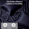 Superior Cotton-Blend 2-Piece Solid Pillowcases – Standard, Ivory(Navy Blue)