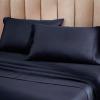 Superior Cotton-Blend 2-Piece Solid Pillowcases – Standard, Ivory(Navy Blue)