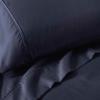 Superior Cotton-Blend 2-Piece Solid Pillowcases – Standard, Ivory(Navy Blue)