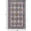 Superior Cotton-Polyester Blend Diamond Geometric Area Rug with Spray Latex Backing, 4′ x 6′, Grey-Slate