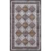 Superior Cotton-Polyester Blend Diamond Geometric Area Rug with Spray Latex Backing, 4′ x 6′, Grey-Slate