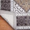 Superior Cotton-Polyester Blend Diamond Geometric Area Rug with Spray Latex Backing, 4′ x 6′, Grey-Slate