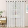Superior Dalitso Rope Sheer Curtains, Window Accents, Braided Rope, Stripe, Te x tured, Traditional, Modern, Transitional Design with Stainless Grommets, Curtain Set of 2 Panels, 52″ W x 96″ L, Ecru(Ivory)