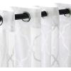 Superior Dalitso Rope Sheer Curtains, Window Accents, Braided Rope, Stripe, Te x tured, Traditional, Modern, Transitional Design with Stainless Grommets, Curtain Set of 2 Panels, 52″ W x 108″ L, White(White)