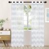 Superior Dalitso Rope Sheer Curtains, Window Accents, Braided Rope, Stripe, Textured, Traditional, Modern, Transitional Design with Stainless Grommets, Curtain Set of 2 Panels, 52″ x 84″, Lime(White)