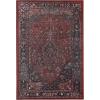 Superior Damask Medallion Washable Rug, Cotton Backing, Pet & Kid Friendly, Easy Care, Classic Rugs for Dining, Living Room, Kitchen, Bedroom, Low Pile Area Rug, Jay Collection, 7′ x 10′, Blue(Red)