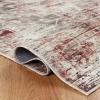Superior Damask Medallion Washable Rug, Cotton Backing, Pet & Kid Friendly, Easy Care, Classic Rugs for Dining, Living Room, Kitchen, Bedroom, Low Pile Area Rug, Jay Collection, 7′ x 10′, Blue(Cream)
