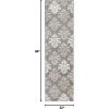 Superior Designer Casper Collection Area Rug, 8mm Pile Height with Jute Backing, Chic Tonal Damask Pattern, Anti-Static, Water-Repellent Rugs – Blue, 2’7″ x 8′ Runner Rug(Blue)