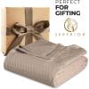 Superior Diamond Weave All-Season Cotton Blanket, Cover for Home, Couch, Bed, Soft, Warm Blankets, Boho Aesthetic, Comfy, Cozy, and Cute Covers, Decorative Bedding Essentials, Full/Queen, Chocolate(Khaki)