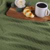 Superior Diamond Weave All-Season Cotton Blanket, Cover for Home, Couch, Bed, Soft, Warm Blankets, Boho Aesthetic, Comfy, Cozy, and Cute Covers, Decorative Bedding Essentials, Full/Queen, Chocolate(Forest Green)