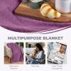 Superior Diamond Weave All-Season Cotton Blanket, Cover for Home, Couch, Bed, Soft, Warm Blankets, Boho Aesthetic, Comfy, Cozy, and Cute Covers, Decorative Bedding Essentials, Full/Queen, Chocolate(Purple)