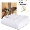 Superior Diamond Weave All-Season Cotton Blanket, Cover for Home, Couch, Bed, Soft, Warm Blankets, Boho Aesthetic, Comfy, Cozy, and Cute Covers, Decorative Bedding Essentials, Full/Queen, Chocolate(White)