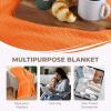 Superior Diamond Weave All-Season Cotton Blanket, Cover for Home, Couch, Bed, Soft, Warm Blankets, Boho Aesthetic, Comfy, Cozy, and Cute Covers, Decorative Bedding Essentials, Full/Queen, Chocolate(Burnt Orange)