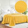 Superior Diamond Weave All-Season Cotton Blanket, Cover for Home, Couch, Bed, Soft, Warm Blankets, Boho Aesthetic, Comfy, Cozy, and Cute Covers, Decorative Bedding Essentials, Full/Queen, Chocolate(Yellow)