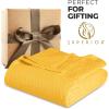 Superior Diamond Weave All-Season Cotton Blanket, Cover for Home, Couch, Bed, Soft, Warm Blankets, Boho Aesthetic, Comfy, Cozy, and Cute Covers, Decorative Bedding Essentials, Full/Queen, Chocolate(Yellow)