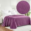 Superior Diamond Weave All-Season Cotton Blanket, Cover for Home, Couch, Bed, Soft, Warm Blankets, Boho Aesthetic, Comfy, Cozy, and Cute Covers, Decorative Bedding Essentials, Full/Queen, Chocolate(Purple)