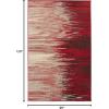 Superior Dronfield Modern Abstract Indoor Area Rug for Living Room, Bedroom, Office, Kitchen, Dining, Washable Rugs, Jute Backing, Meldrick Collection, 7′ 10″ x 10′, Red(Red)