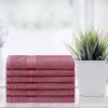 Superior Eco-Friendly Cotton 12-Piece Face Towel/Washcloth Set, Small, Fast Drying Towels for Face, Spa, Resort, Hotel, Hand, Shower, Guest Bathroom, Home, Airbnb, Apartment Essentials, Rosewood(Rosewood)