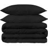 Superior Egyptian Cotton 1500 TC Duvet Cover Set – Luxurious Comforter Covers, Soft Bedding Essentials, Secure Button Closure, Includes 1 Duvet Cover & 2 Shams, King/California King, Black(Black – Z)