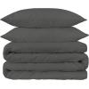Superior Egyptian Cotton 1500 TC Duvet Cover Set – Luxurious Comforter Covers, Soft Bedding Essentials, Secure Button Closure, Includes 1 Duvet Cover & 2 Shams, King/California King, Black(Grey – Z)