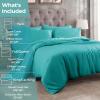 Superior Egyptian Cotton 300 Thread Count Duvet Cover Set, Soft Comforter Covers, Luxury Bedding Essentials, Button Closure, Includes 1 Duvet Cover, 1 Pillow Sham, Twin, Teal(Teal – Z)